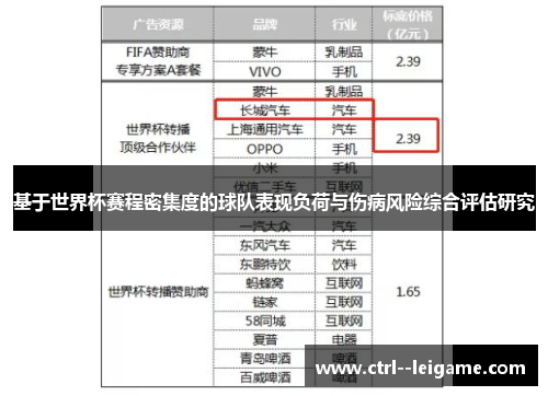 基于世界杯赛程密集度的球队表现负荷与伤病风险综合评估研究